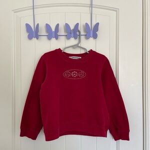 Vintage‎ Christie Brooks girl’s red floral decal crewneck sweatshirt size 6X